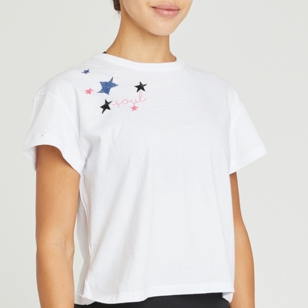 SoulCycle x Monrow White Crop - S